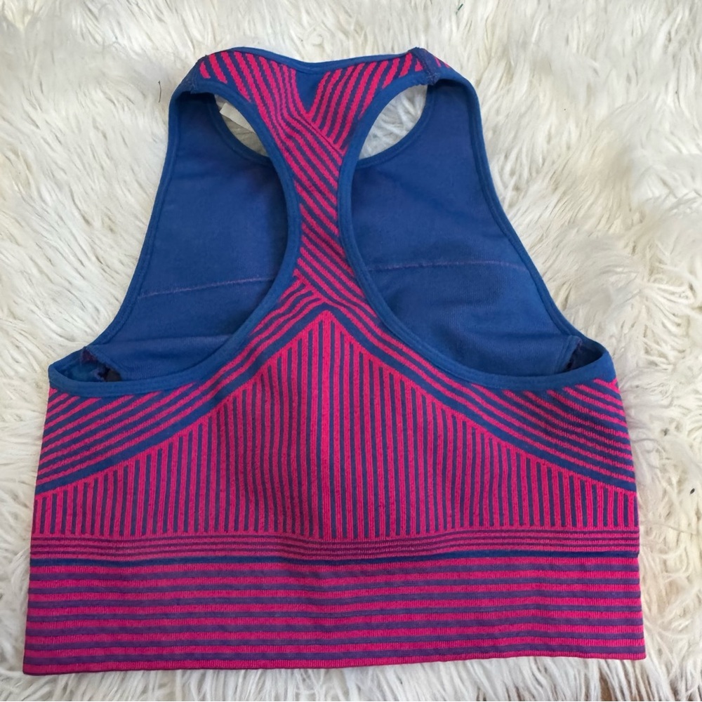 Fabletics Women's Allyson Medium Impact Sports Bra Blue/pink Racer Back Small - Picture 7 of 7